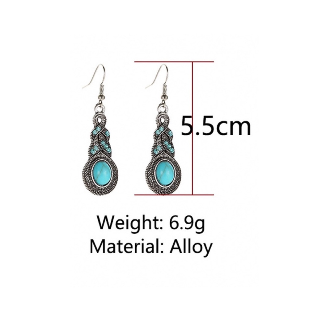 Any 2/$20! Boho Silver/Turquoise/Crystal Earrings - Picture 9 of 11